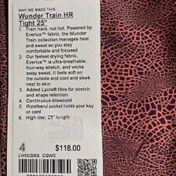 NWT Lululemon Invigorate High Rise Tight 25 Crackle Glaze Vintage Orange 4 - Picture 3 of 5